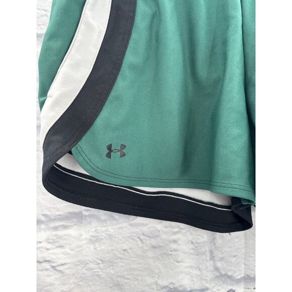 Under Armour Womens Loose Fit Heat Gear Green Black White Small - Picture 3 of 4